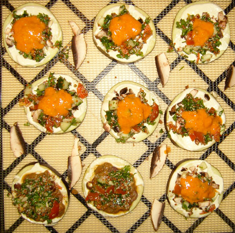 Raw Eggplant Pizza